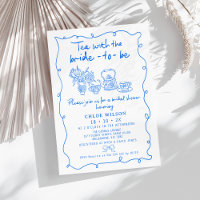 Hand Drawn Blue Whimsical Tea Bridal Shower
