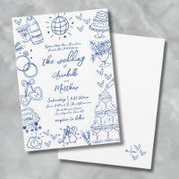 Hand Drawn Blue Whimsical Wedding
