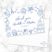 Hand Drawn Blue Whimsical Wedding