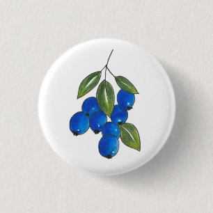 Hand Drawn Blueberries 3 Cm Round Badge