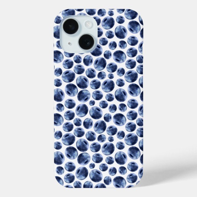 Hand Drawn Blueberries Fruit Pattern Case-Mate iPhone Case (Back)