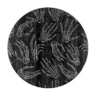 Hand-Drawn Bones, Engraving Style Background. Cutting Board