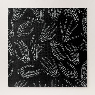 Hand-Drawn Bones, Engraving Style Background. Jigsaw Puzzle