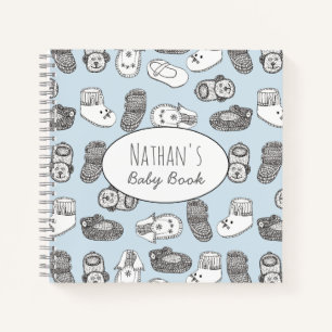 Hand Drawn Booties Personalised Baby Book