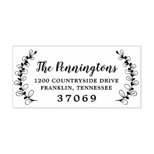 Hand Drawn Botanical Leafy Branch Self-inking Stamp