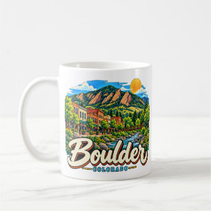 Hand Drawn Boulder Colorado Travel Art Landmark Coffee Mug
