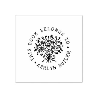 Hand Drawn Bouquet Book Plate Stamp