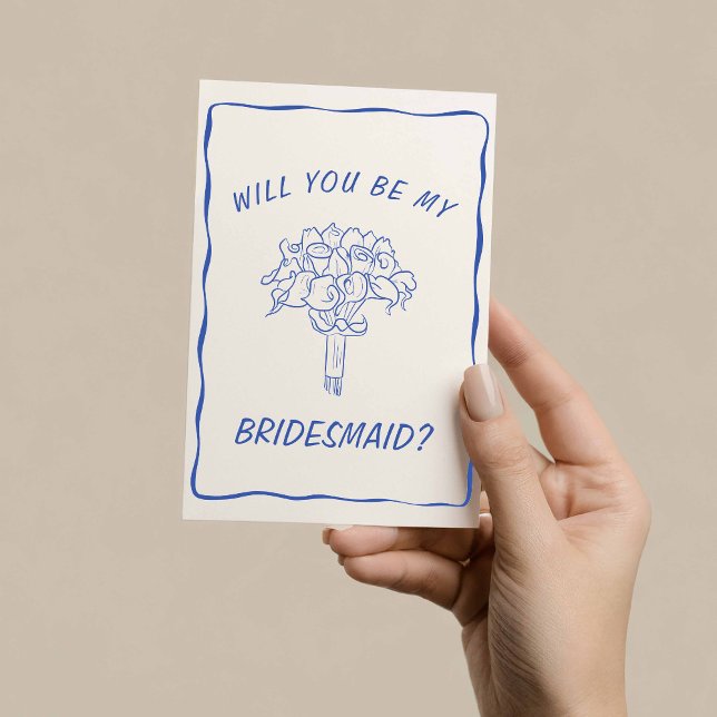 Hand Drawn Bouquet Bridesmaid Proposal Card (Creator Uploaded)