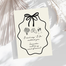 Hand Drawn Bow Floral Maid of Honour Proposal