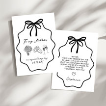 Hand Drawn Bow Floral To My Mother On My Wedding