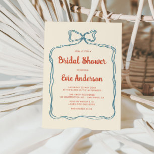 Hand Drawn Bow Frame Bridal Shower  Invitation