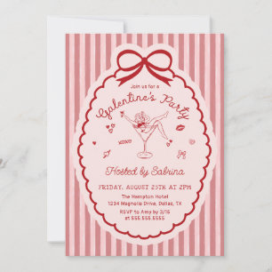 Hand Drawn Bow Galentine's Day Invitation
