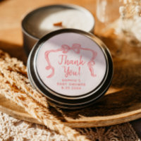 Hand Drawn Bow Girl Baby Shower Favour Stickers