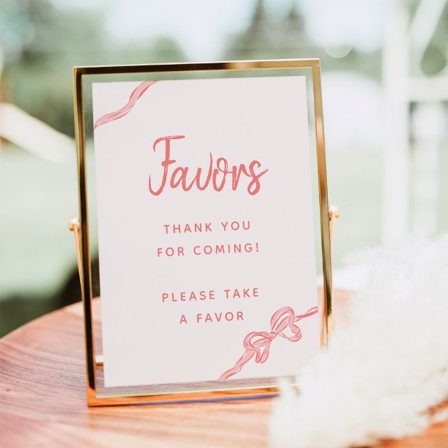 Hand Drawn Bow Girl Baby Shower Favours Poster (Creator Uploaded)