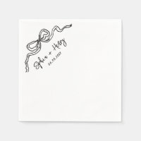 Hand Drawn Bow Simple Cocktail Wedding 