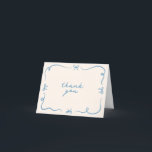 Hand Drawn Bow Thank You Card<br><div class="desc">This hand drawn thank you card template featuring cute hand drawn elements and a retro themed font pairing. Edit all wording and colours to make this invitation card fit your own personal style   event theme.</div>