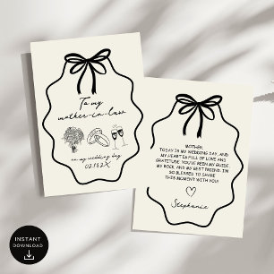 Hand Drawn Bow To My Mother in Law  On My Wedding  Invitation