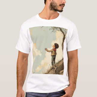"Hand-Drawn Boy Illustration T-Shirt – Unique Grap
