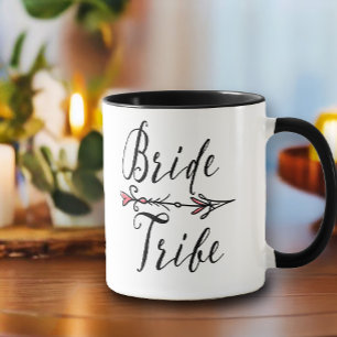 Hand Drawn "Bride Tribe" with Arrow with Pink   Mug