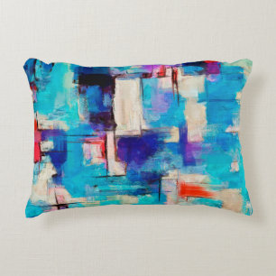 Hand drawn bright painting, background in impressi decorative cushion