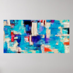 Hand drawn bright painting, background in impressi poster