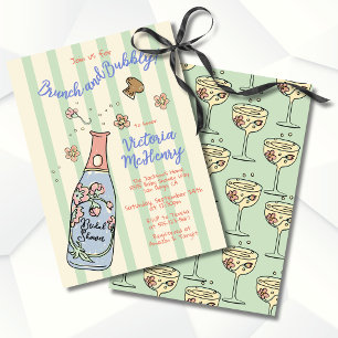 Hand Drawn Brunch and Bubbly Bridal Shower Invitation