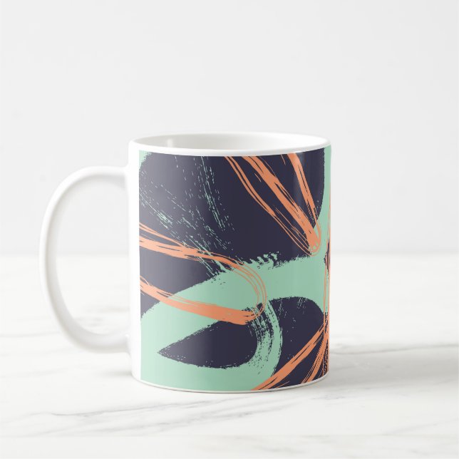 Hand drawn brush hipster pattern in. Stylish geome Coffee Mug (Left)