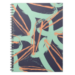 Hand drawn brush hipster pattern in. Stylish geome Notebook