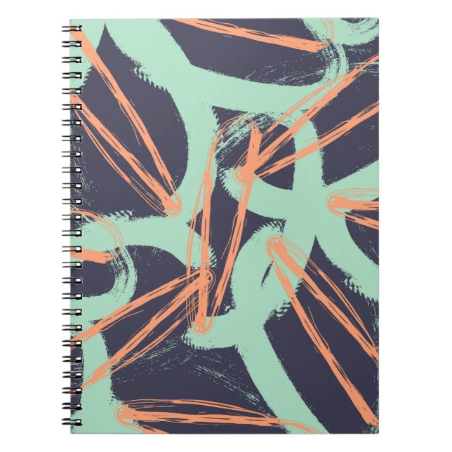 Hand drawn brush hipster pattern in. Stylish geome Notebook (Front)