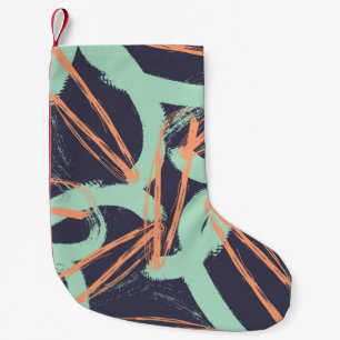 Hand drawn brush hipster pattern in. Stylish geome Small Christmas Stocking