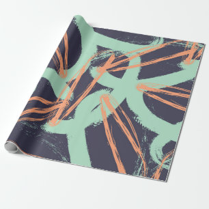 Hand drawn brush hipster pattern in. Stylish geome Wrapping Paper