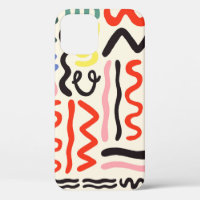 Hand drawn brush pattern, zigzags, lines and curve