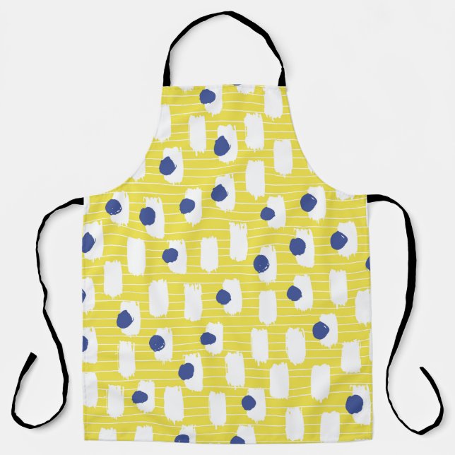 Hand drawn brush stroke seamless pattern.  apron (Front)