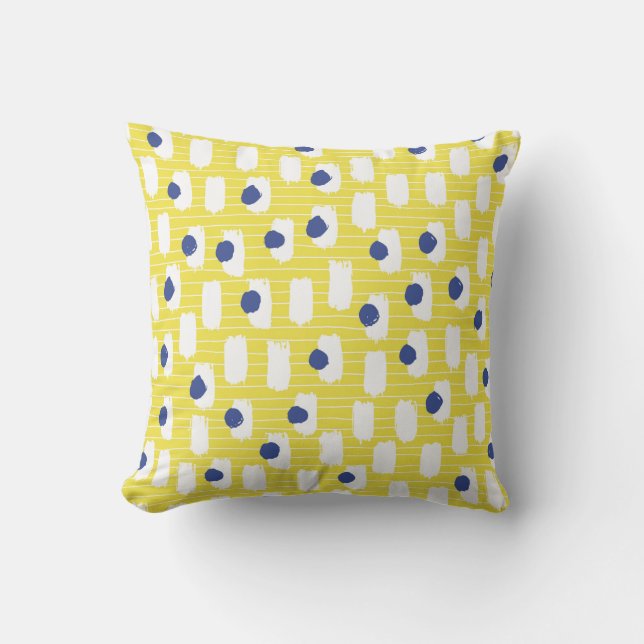 Hand drawn brush stroke seamless pattern.  cushion (Front)