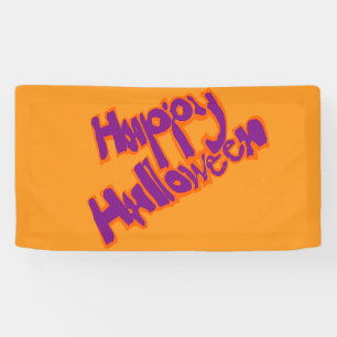Hand-drawn bubble lettering Happy Halloween Banner