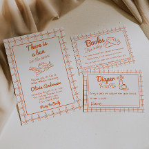 Hand Drawn Bun In The Oven Cupid Angel Baby Shower