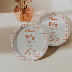 Hand Drawn Bun In The Oven Neutral Baby Shower Paper Plate