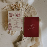 Hand Drawn Burgundy Romantic Whimsical Wedding Invitation<br><div class="desc">This wedding invitation is perfect for your wedding if you are looking for an elegant unique and easy editable invitation .An elegant unique. As you see it features plain creamy classic background. And deep red bright hand written bride's and groom's first names and script info. And hand drawn painted burgundy...</div>