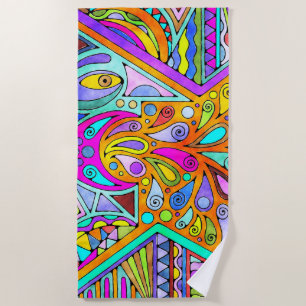Hand Drawn By EDDArt - Blah Blah Blah 1 Beach Towel