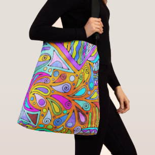 Hand Drawn By EDDArt - Blah Blah Blah 1 Crossbody Bag