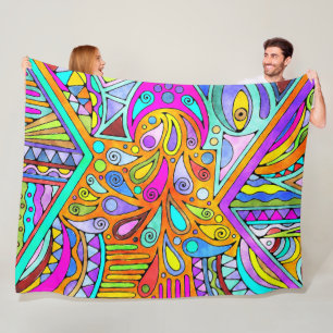 Hand Drawn By EDDArt - Blah Blah Blah 1 Fleece Blanket