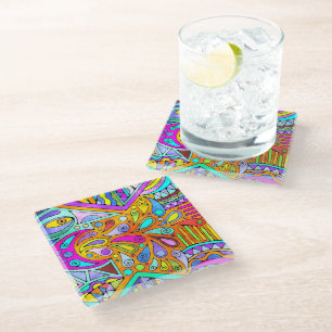 Hand Drawn By EDDArt - Blah Blah Blah 1 Glass Coaster