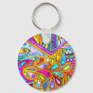 Hand Drawn By EDDArt - Blah Blah Blah 1 Key Ring