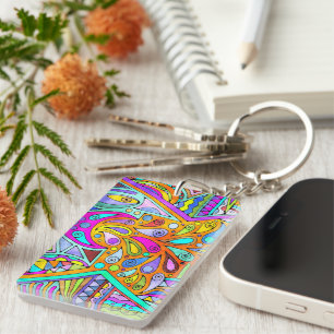 Hand Drawn By EDDArt - Blah Blah Blah 1 Key Ring