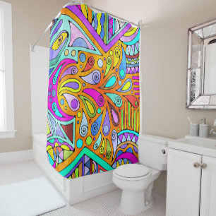 Hand Drawn By EDDArt - Blah Blah Blah 1 Shower Curtain