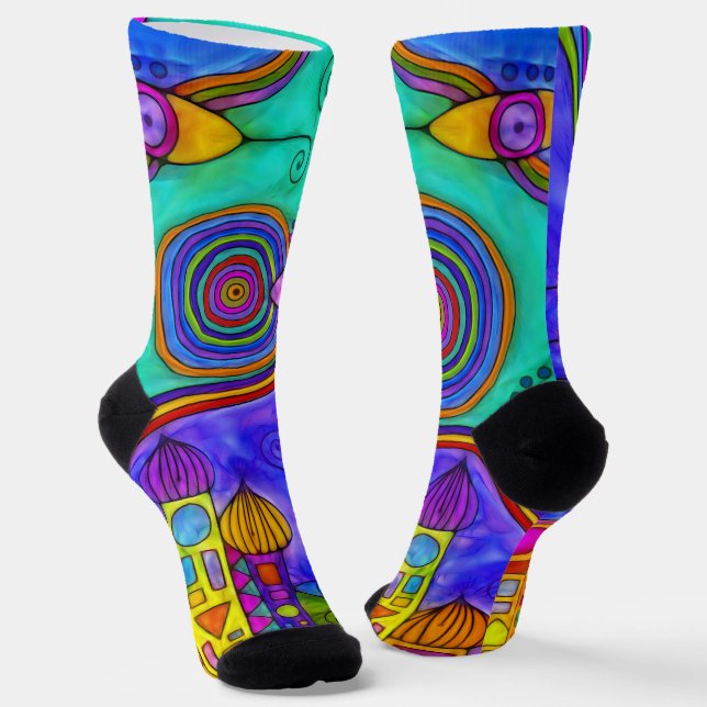 Hand Drawn By EDDArt - Come together 2 Socks (Angled)