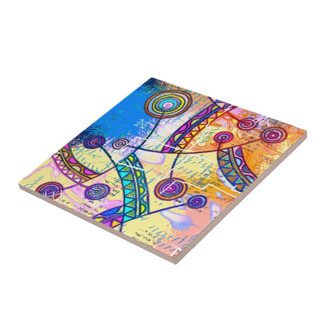 Hand Drawn By EDDArt - Dream Scale 1 Ceramic Tile (Side)
