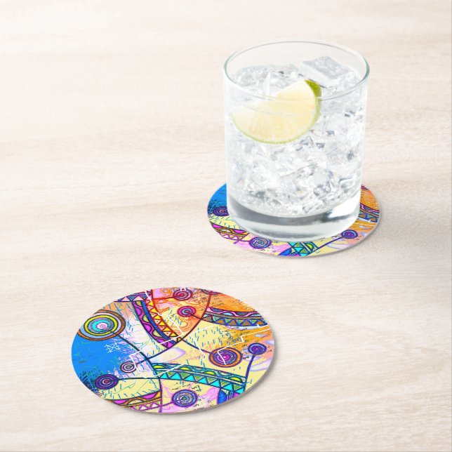 Hand Drawn By EDDArt - Dream Scale 1 Round Paper Coaster (Insitu)