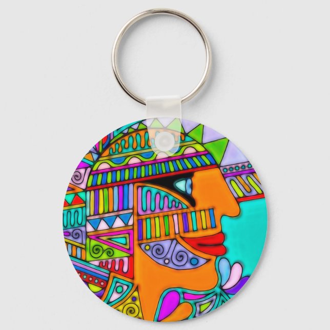 Hand Drawn By EDDArt - Pharaoh 1 Key Ring (Front)