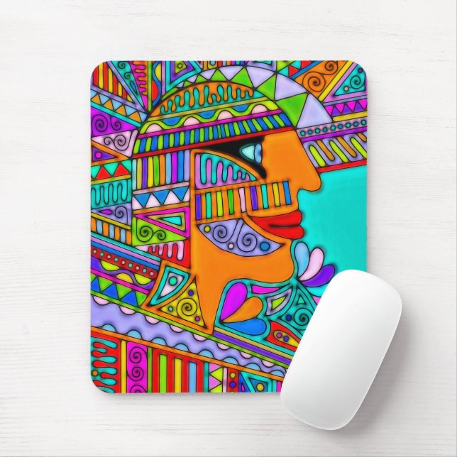 Hand Drawn By EDDArt - Pharaoh 1 Mouse Pad (With Mouse)